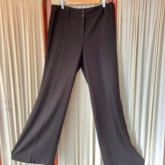 Vintage Anne Klein Black Pleated Wide Leg High Rise Trouser Pants Size 10 - Picture 1 of 7